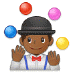 🤹🏾‍♂️ man juggling: medium-dark skin tone display on Samsung